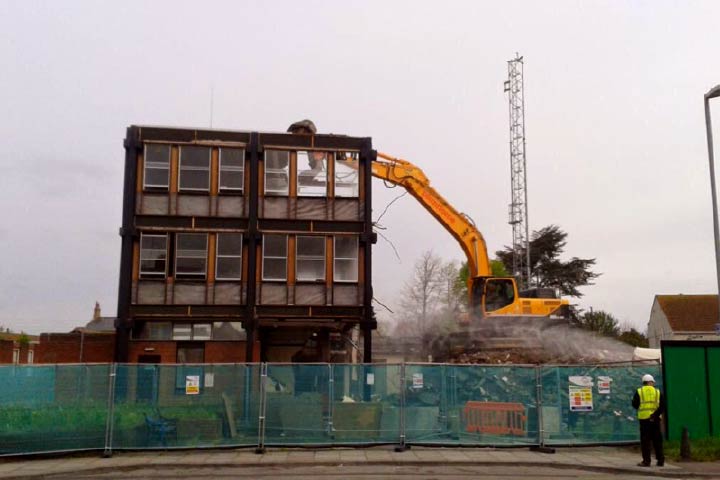 General demolition of a building in Plymouth by Frank Smalley